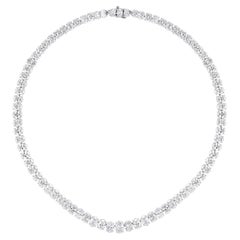 Collier de tennis à diamant ovale de 41,1 carats