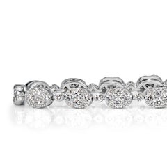 Armband mit 4,11 Karat rundem Diamanten im Brillantschliff in ovaler Form von Broumand