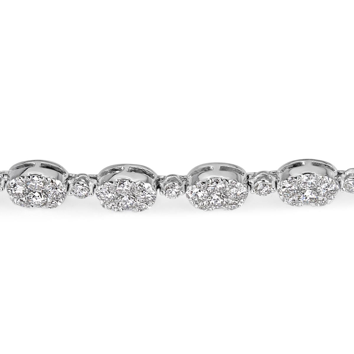 Mark Broumand 4.11 Carat Round Brilliant Cut Diamond Oval Shape Design Bracelet In New Condition For Sale In Los Angeles, CA