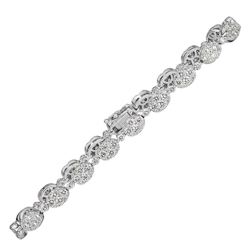 Mark Broumand 12.41 Carat Fancy Floral Cluster Diamond Bracelet For ...