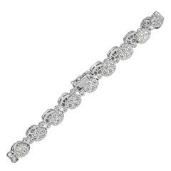 Mark Broumand Bracelet à motif de forme ovale en diamants taille brillant rond et rond de 4,11 carats