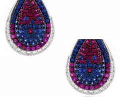 Pendientes de zafiro y rubí de 4,11 quilates
