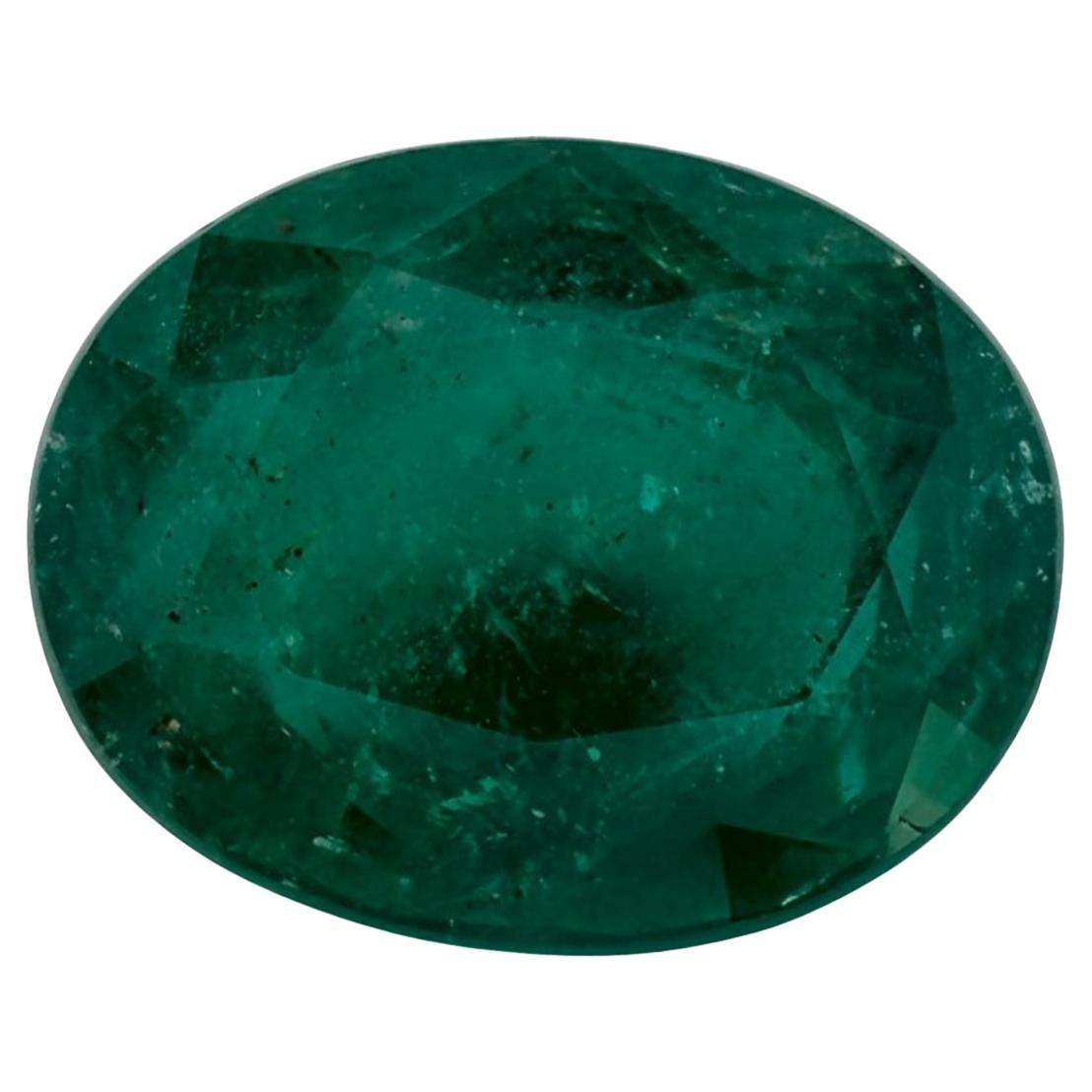 4.11 Ct Emerald Oval Loose Gemstone For Sale