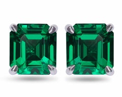 Tachuelas de tsavorita de 4,11 quilates con casquillos de diamantes desmontables