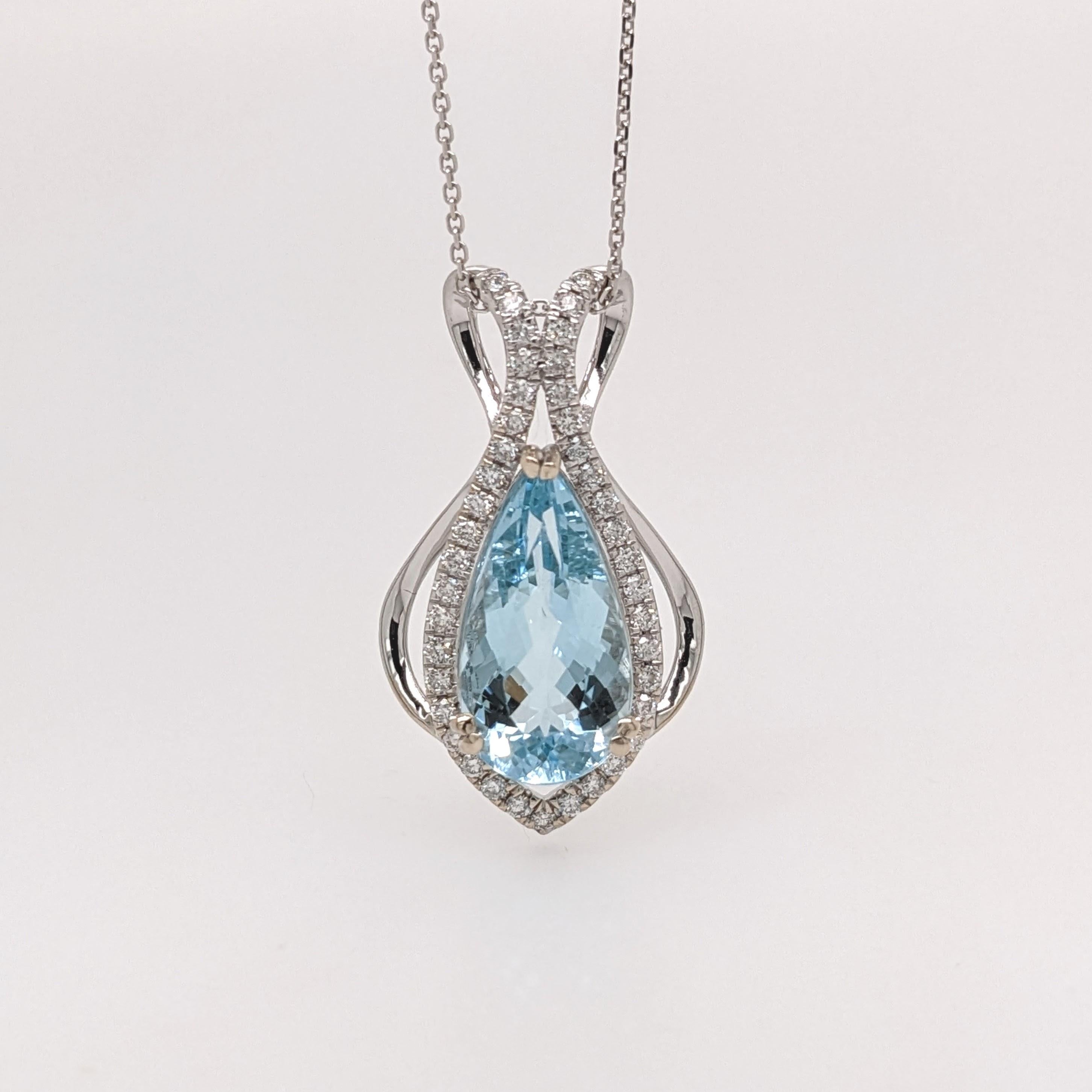 solid gold pear cut aquamarine pendant for sale