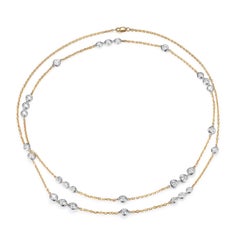 4,12 Karat 29-Station Diamant by The Yard Halskette aus 18 Karat Gelbgold