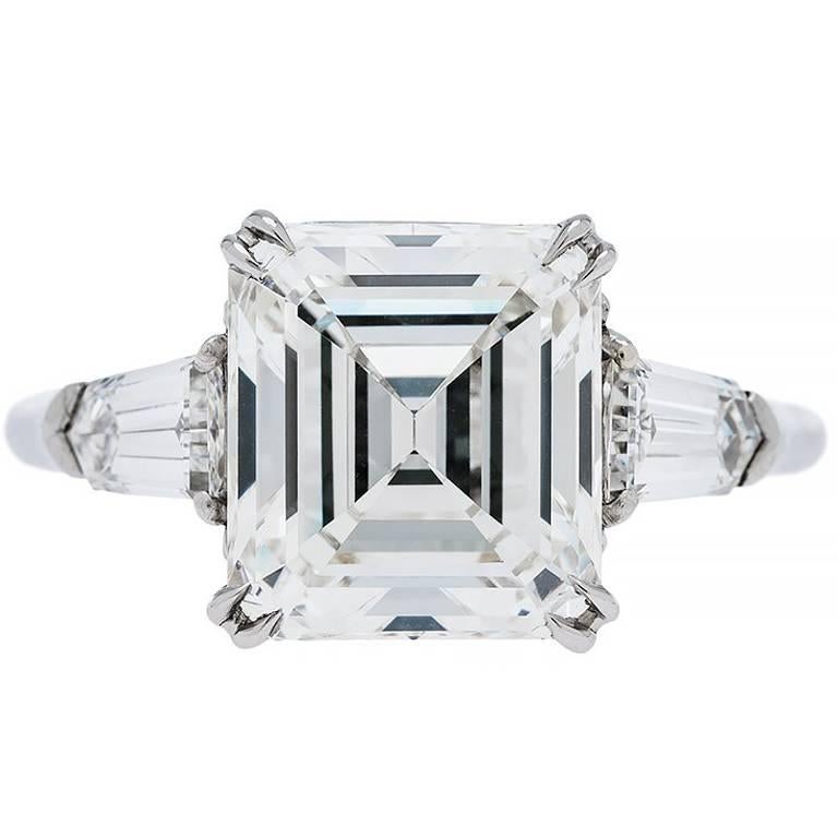 4.12 Carat GIA Diamond Platinum Engagement Ring