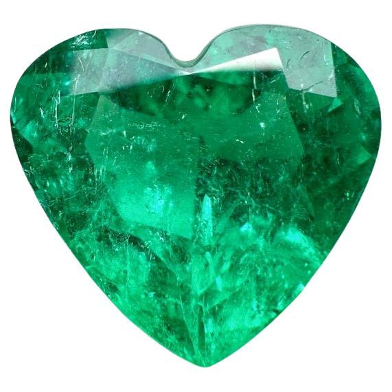 Esmeralda colombiana verde Muzo talla corazón de 4,12 quilates  Gema Suelta Aceite Menor