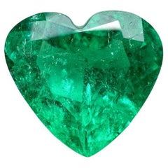 Esmeralda colombiana verde Muzo talla corazón de 4,12 quilates  Gema Suelta Aceite Menor