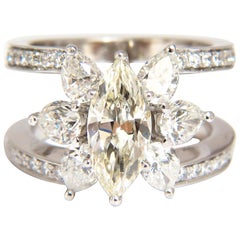 4,12 Karat Naturdiamanten Marquise / Birne Ewigkeitsring Cocktail Mod*