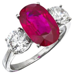 4.12 Carat Oval Statement Ruby Red 14K White Gold Quiet Power Signature