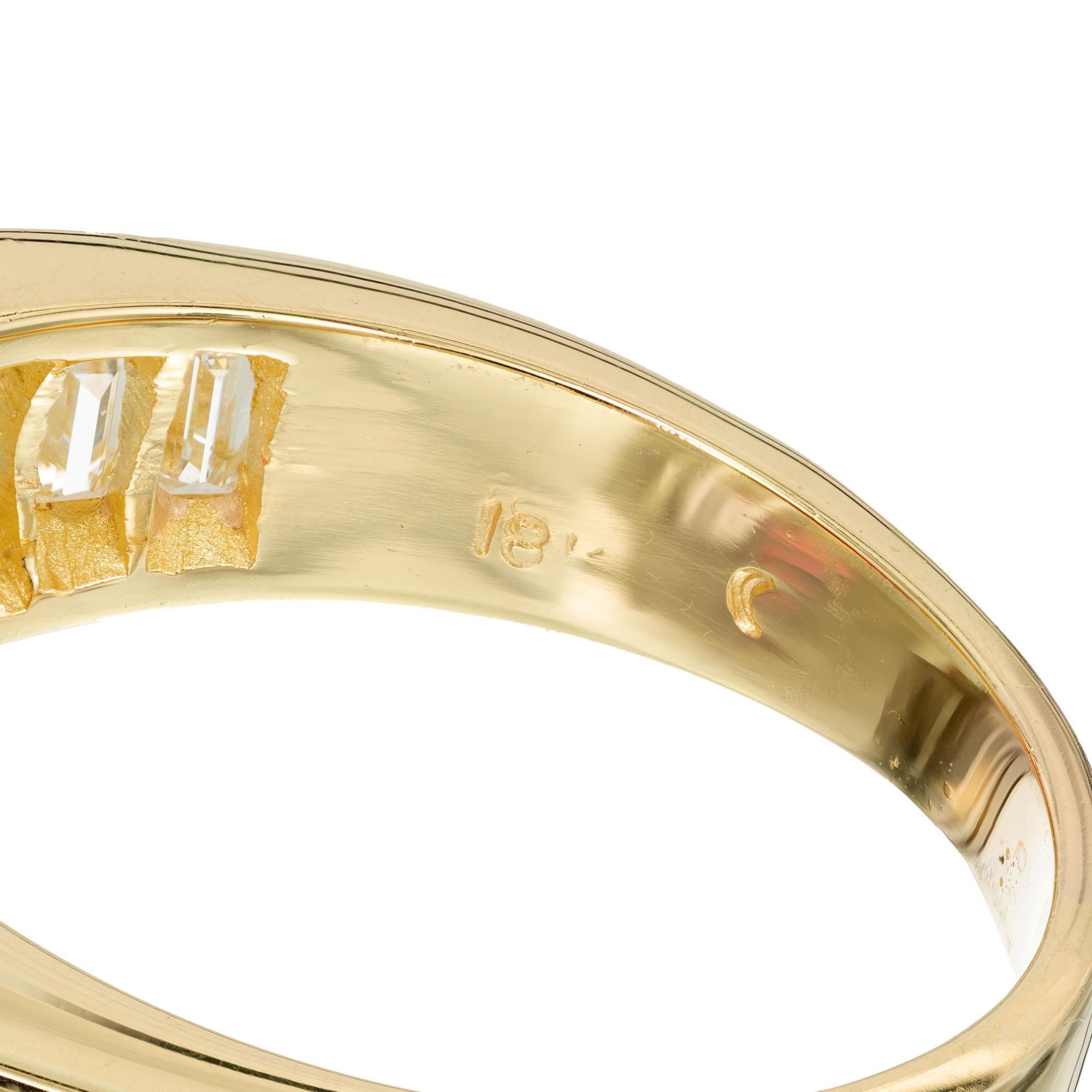 4.12 Carat Pink Tourmaline Diamond Yellow Gold Engagement Ring For Sale 1
