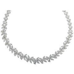 Vintage 41.25 Carat Diamond Cluster Necklace