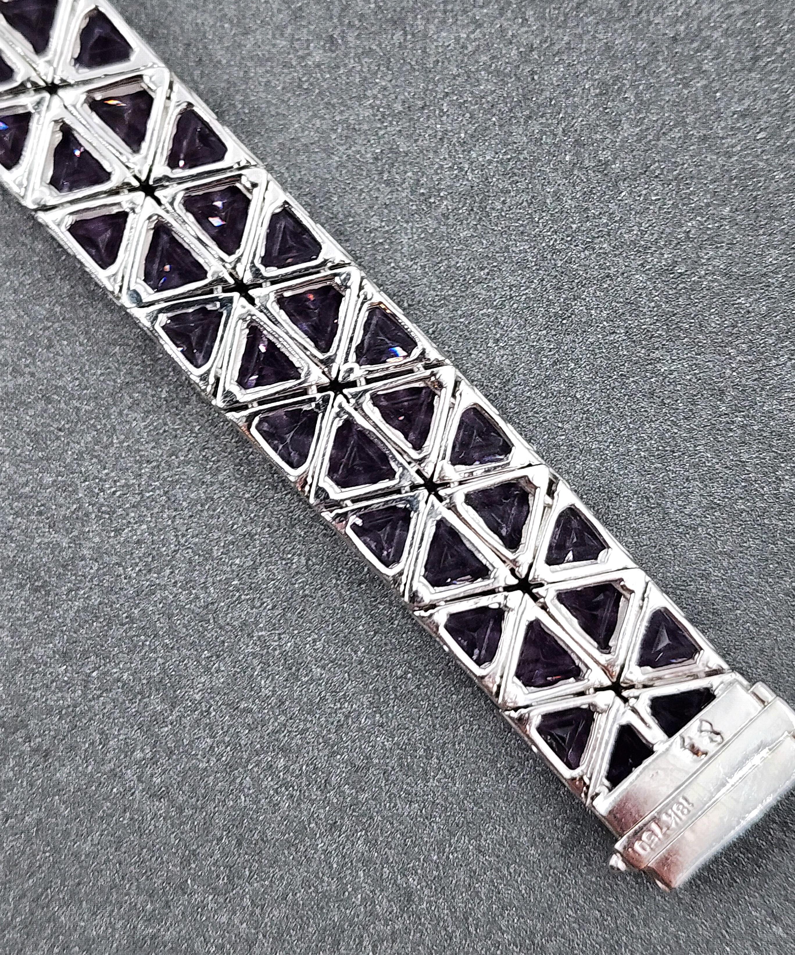 Bracciale con ametista naturale e diamanti da 41,29 carati in vendita 2