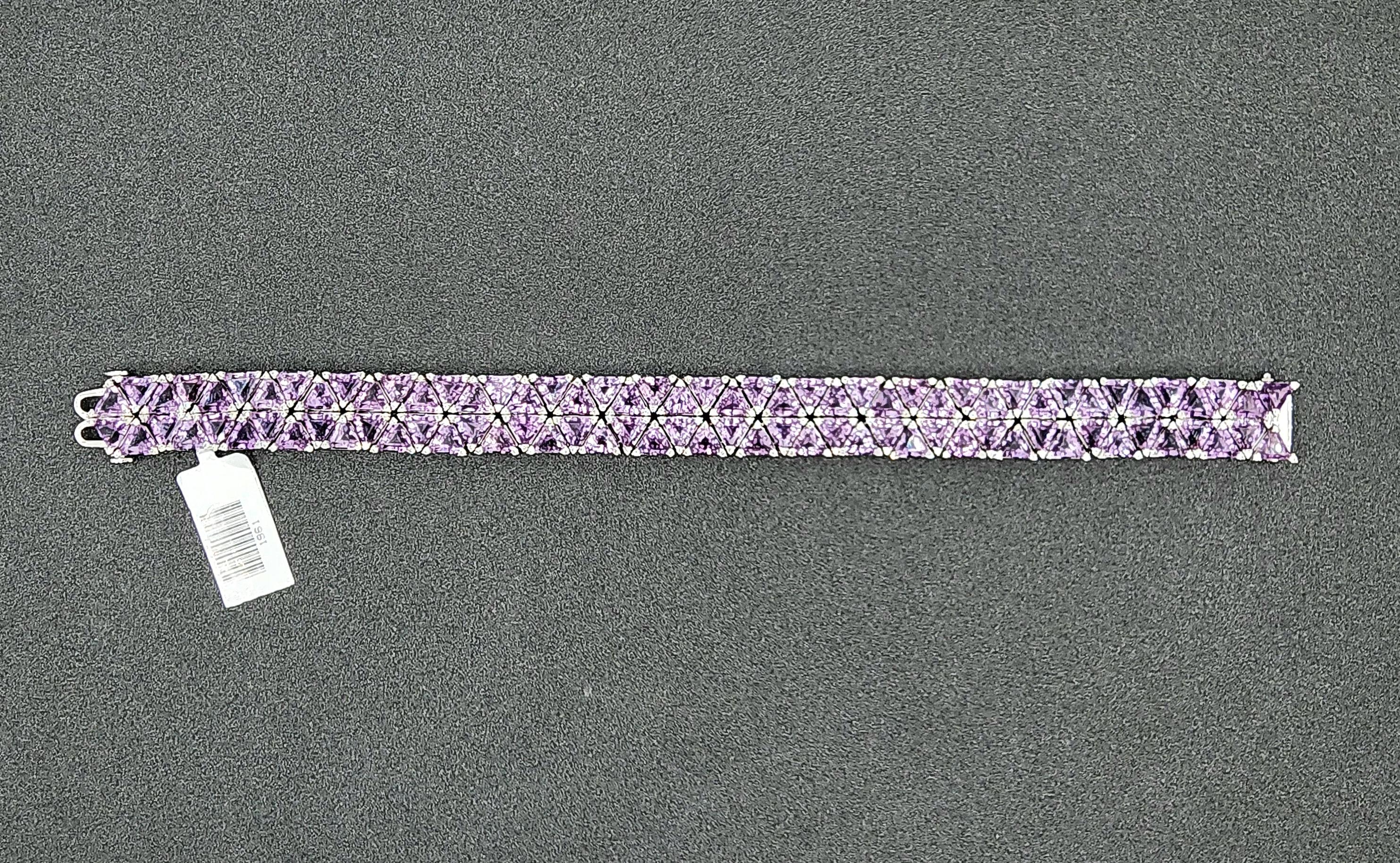 Bracciale con ametista naturale e diamanti da 41,29 carati in vendita 3