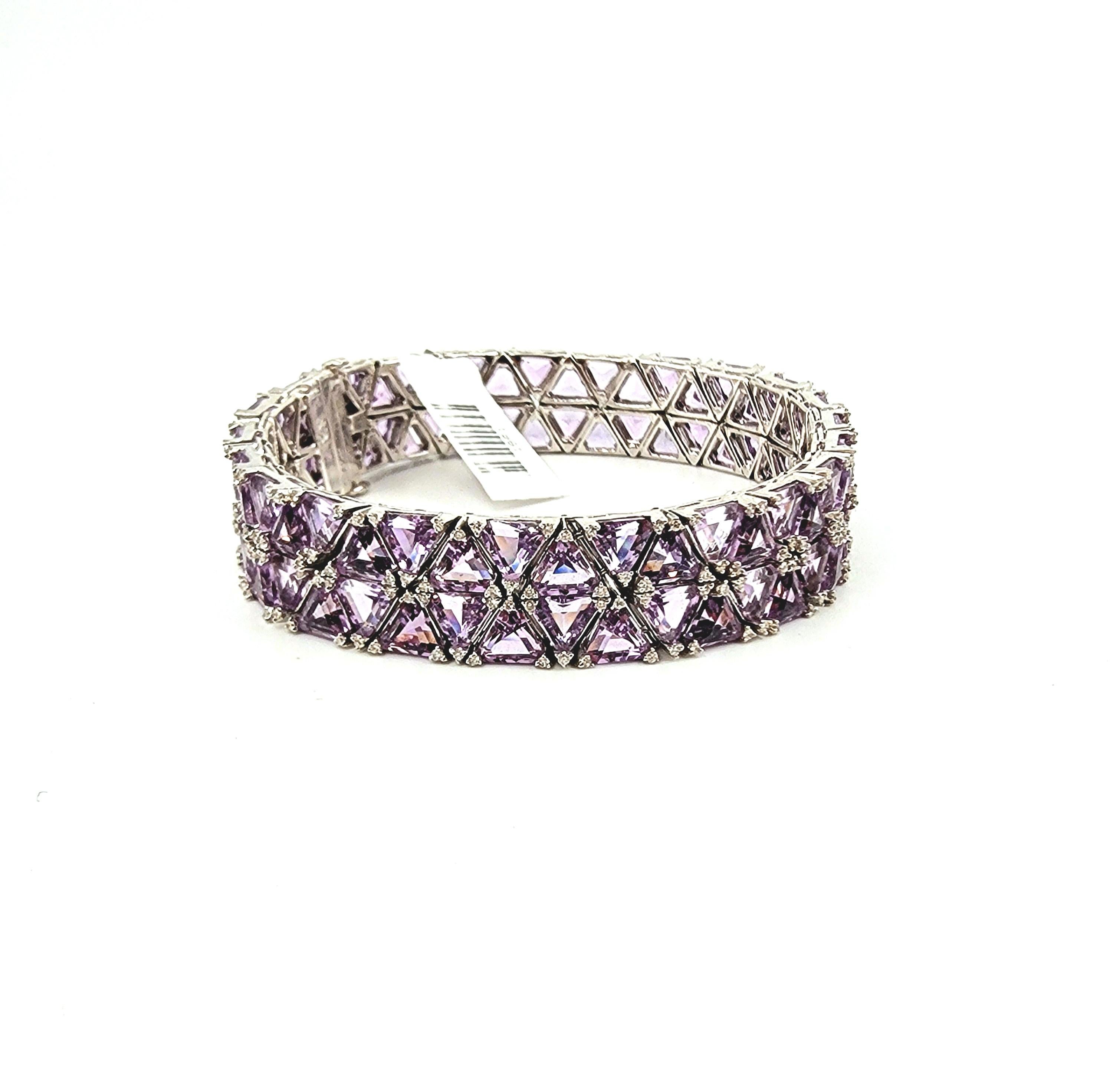 Bracciale con ametista naturale e diamanti da 41,29 carati in vendita 4