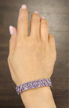 Bracciale con ametista naturale e diamanti da 41,29 carati
