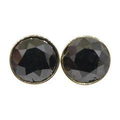 4,12 Karat schwarze Diamant-Ohrstecker aus 18 Karat Gelbgold