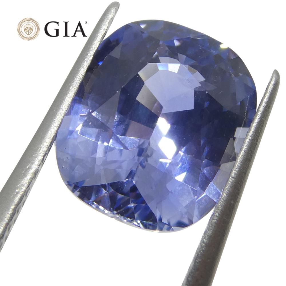 4.12ct Cushion Blue Sapphire GIA Certified Sri Lanka Unheated For Sale 9