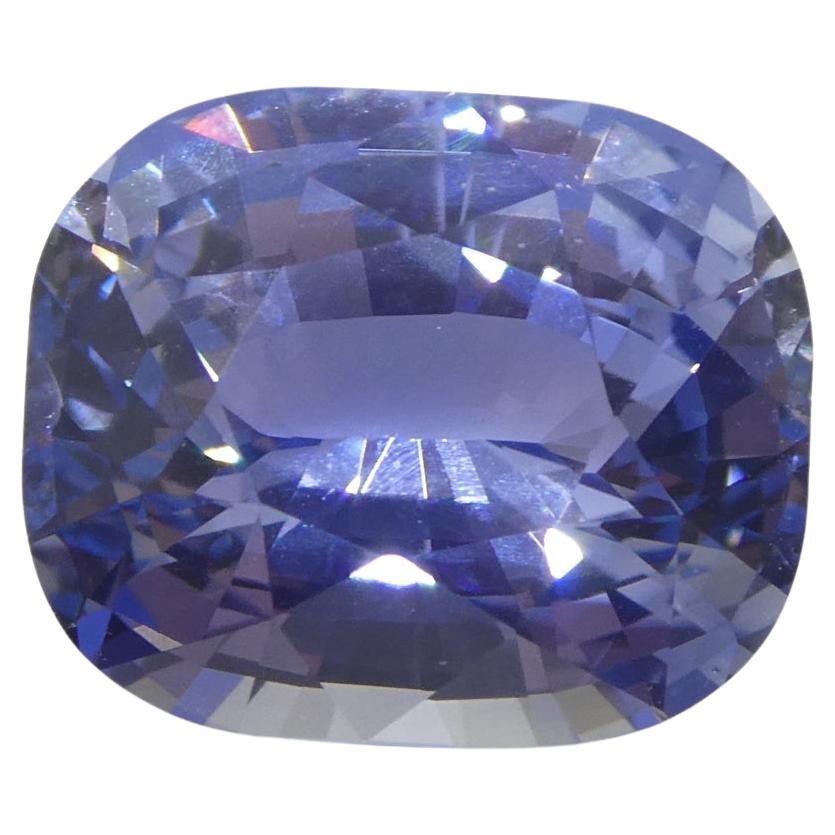 Saphir bleu coussin non chauffé du Sri Lanka certifié GIA de 4.12 carats 
