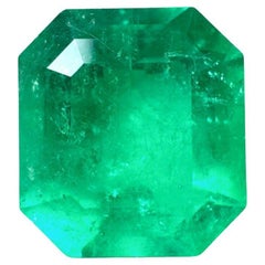4,12 carati di smeraldo colombiano verde muzo giallo vivo 10,5x9,7 mm taglio smeraldo