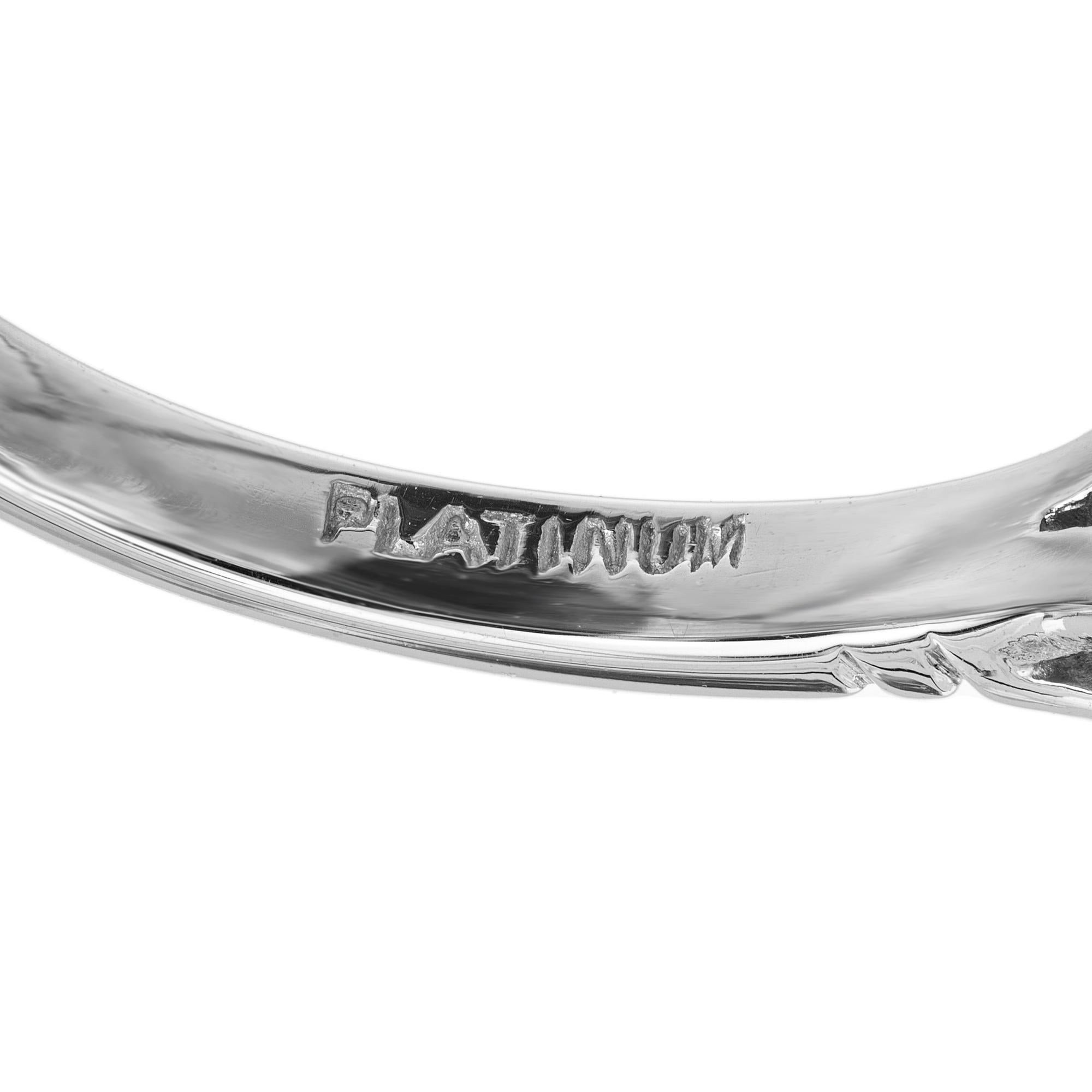 4.13 Carat Aquamarine Diamond Platinum Art Deco Ring  For Sale 2