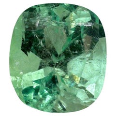 4,13 Karat Pastell gelblich grüner kolumbianischer Smaragd - Kissenschliff Echter Edelstein