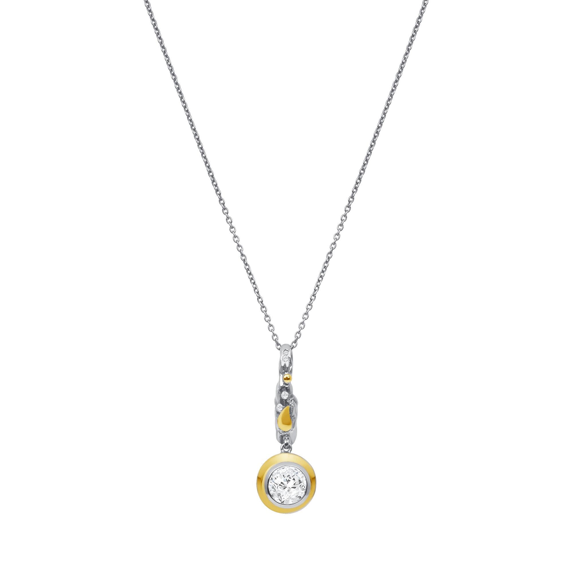 4.13 Carat White Topaz Diamond Oxidized Sterling Silver 18k Yellow Gold Pendant Necklace, In Stock.

This white topaz and diamond drop pendant is made out of 4.13 total carat weight of white topaz and 0.21 total carat weight of diamonds. The white