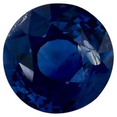 4.13 Carat Blue Sapphire Round Loose Gemstone