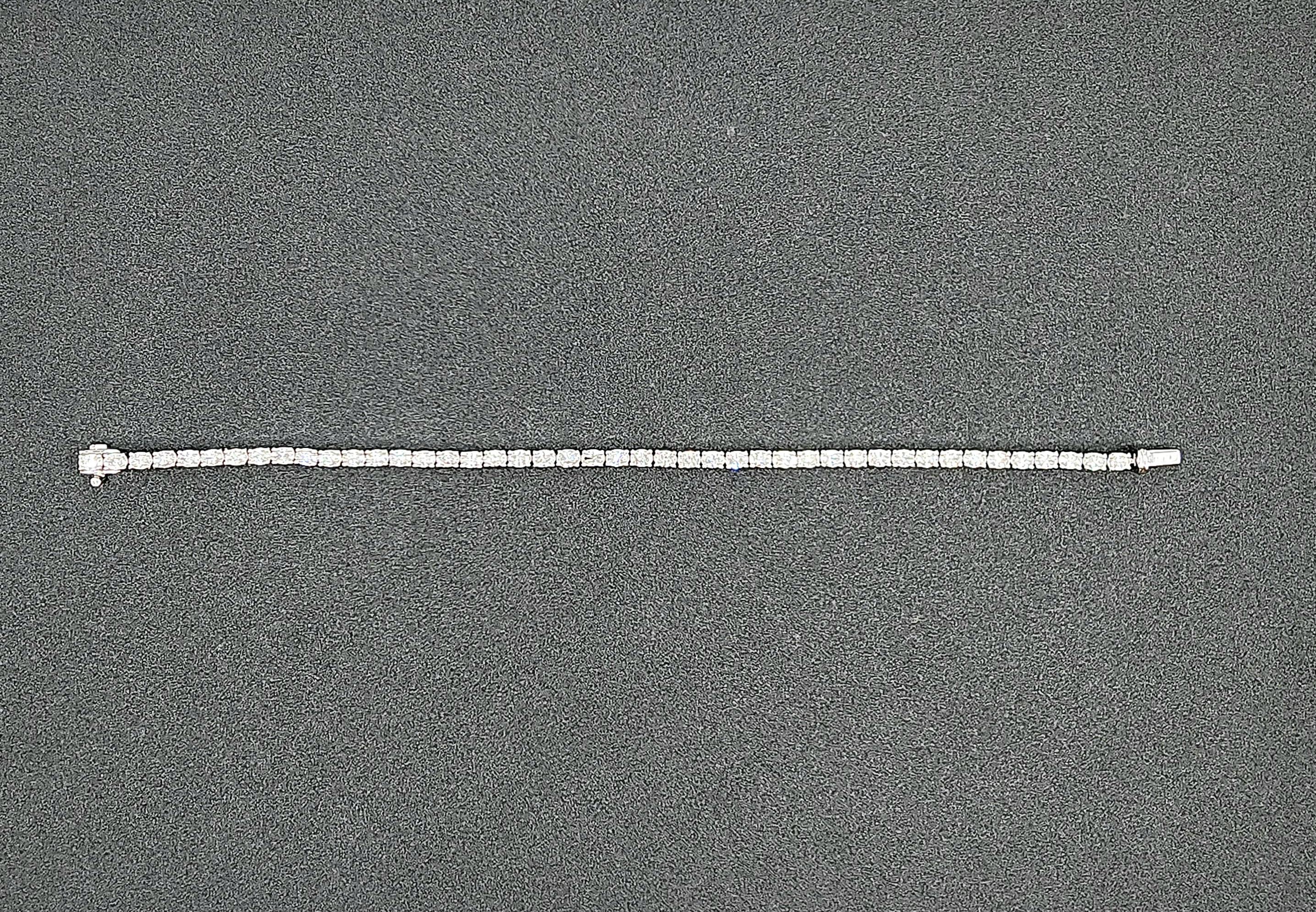 Pulsera de Tenis Este-Oeste Ovalada con Diamantes de 4,13 ct en venta 1