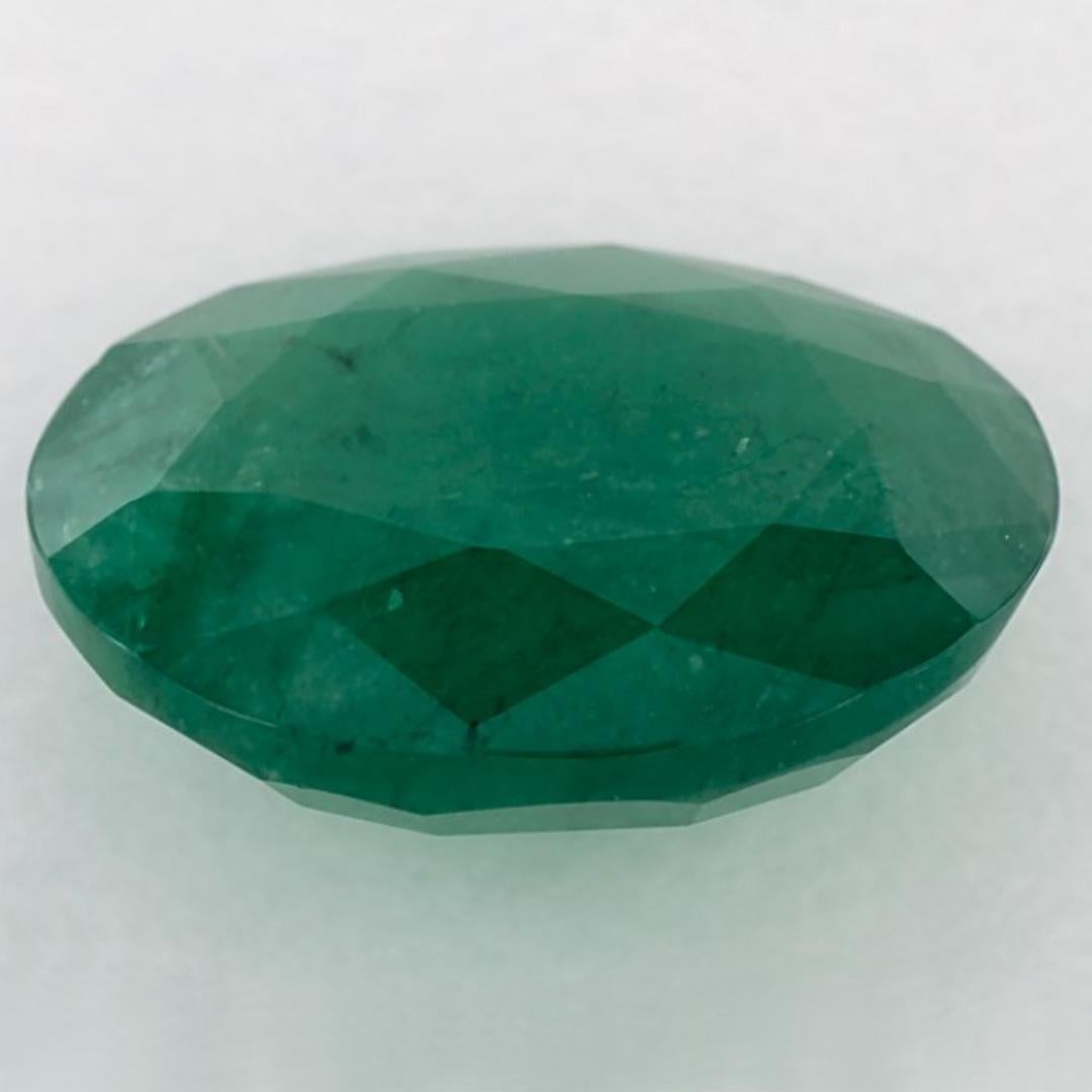4.13 Ct Emerald Oval Loose Gemstone In New Condition For Sale In Fort Lee, NJ