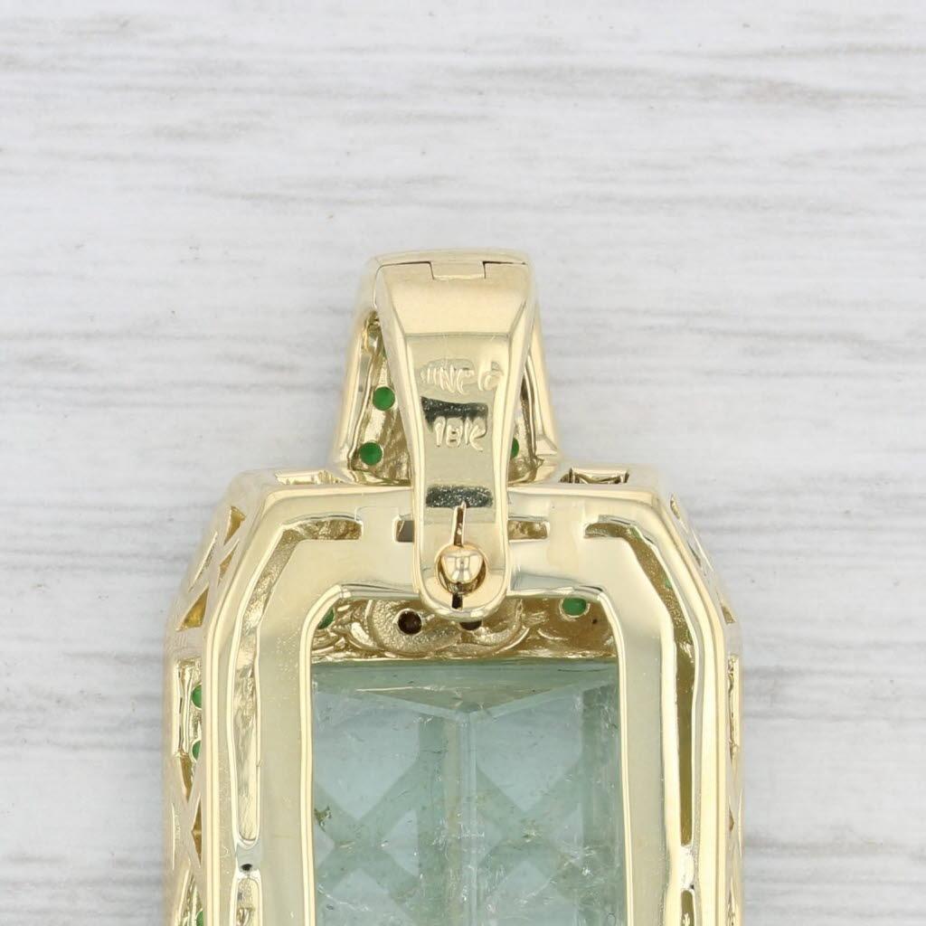 Women's 41.31ctw Gemstone Statement Enhancers Pendant 18k Gold Topaz Diamond Sapphire