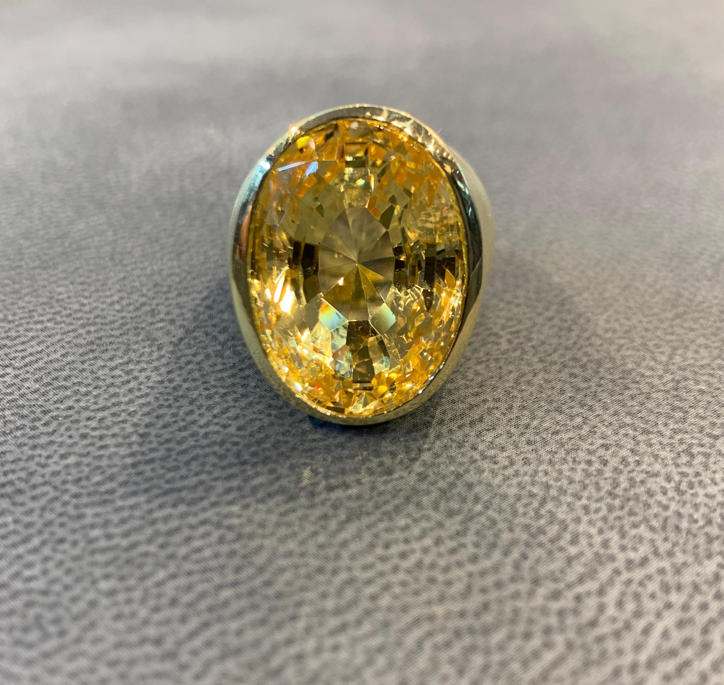 yellow sapphire mens ring