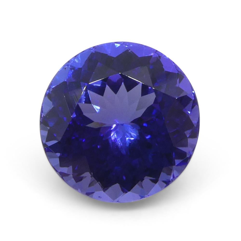4.13ct Round Violet Blue Tanzanite from Tanzania In New Condition For Sale In Toronto, Ontario