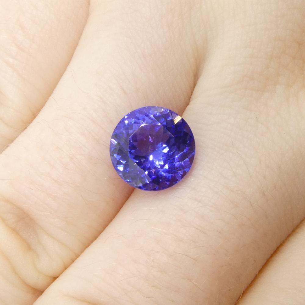 4.13ct Round Violet Blue Tanzanite from Tanzania For Sale 1