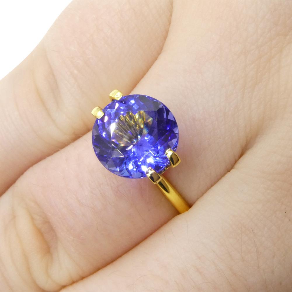 4.13ct Round Violet Blue Tanzanite from Tanzania For Sale 2
