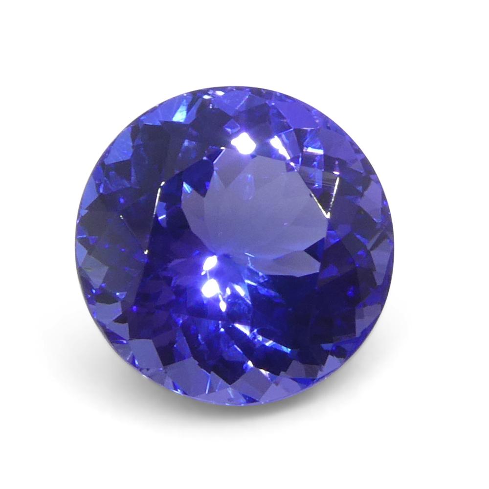 4.13ct Round Violet Blue Tanzanite from Tanzania For Sale 3
