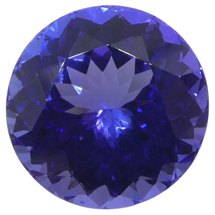 4.13ct Round Violet Blue Tanzanite from Tanzania For Sale
