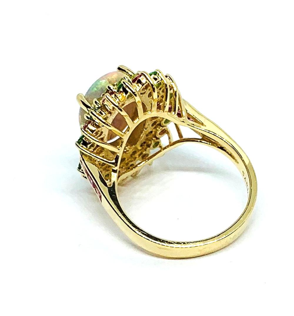 opal and peridot ring