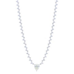 Timeless Tennis-Halskette mit 4,14 Karat Diamanten aus 18 Karat Weißgold
