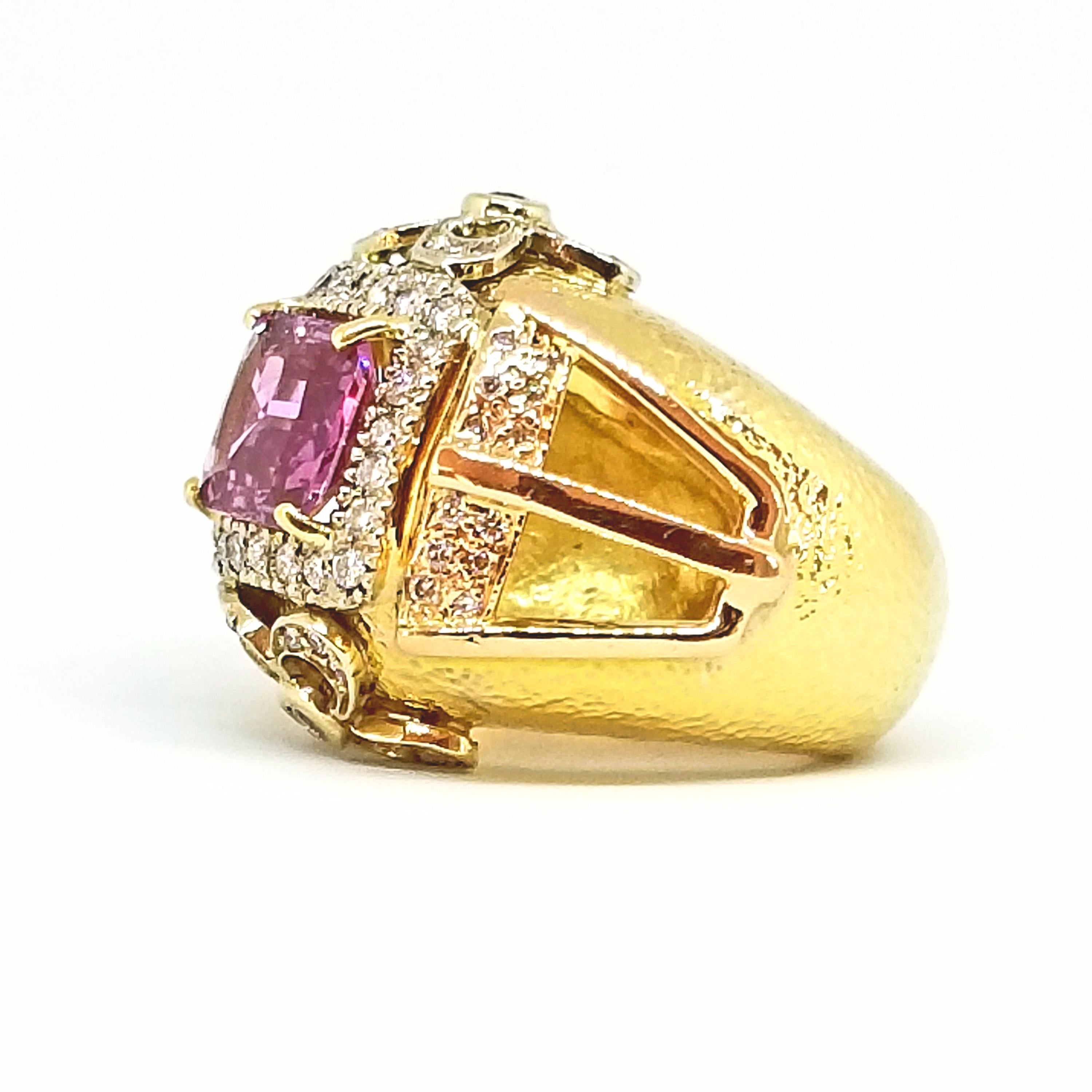 large pink sapphire ring