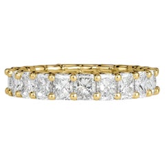 4.14 Carat Radiant Band Brilliant White  18K Gold Quiet Power Collector-Grade