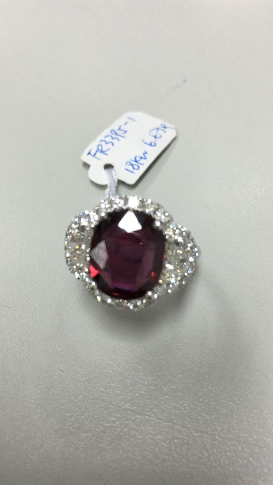 Art Deco 4.14 Carat Vivid Red Ruby GRS Certified Diamond Ring Oval Cut 