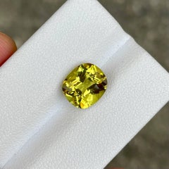 4,14 Karat Seltener Gelber Granat Stein Cushion Cut Edelstein aus Mali
