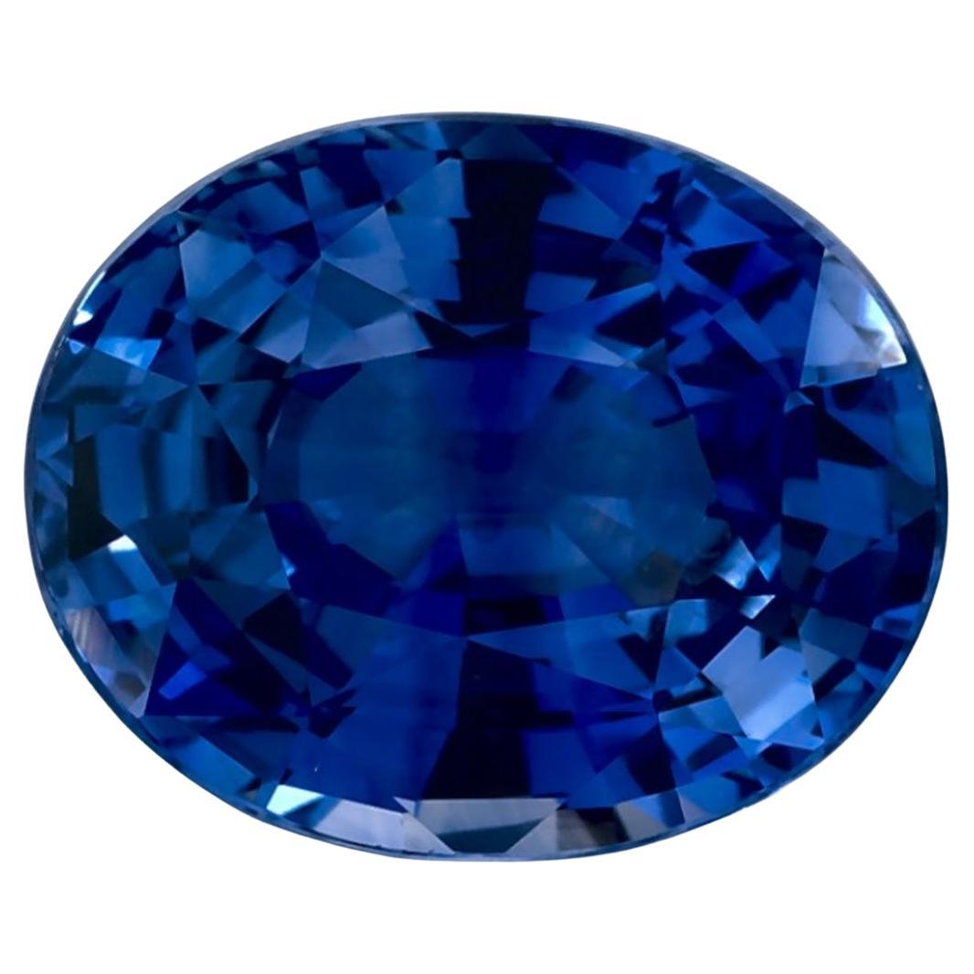 4.14 Ct Blue Sapphire Oval Loose Gemstone