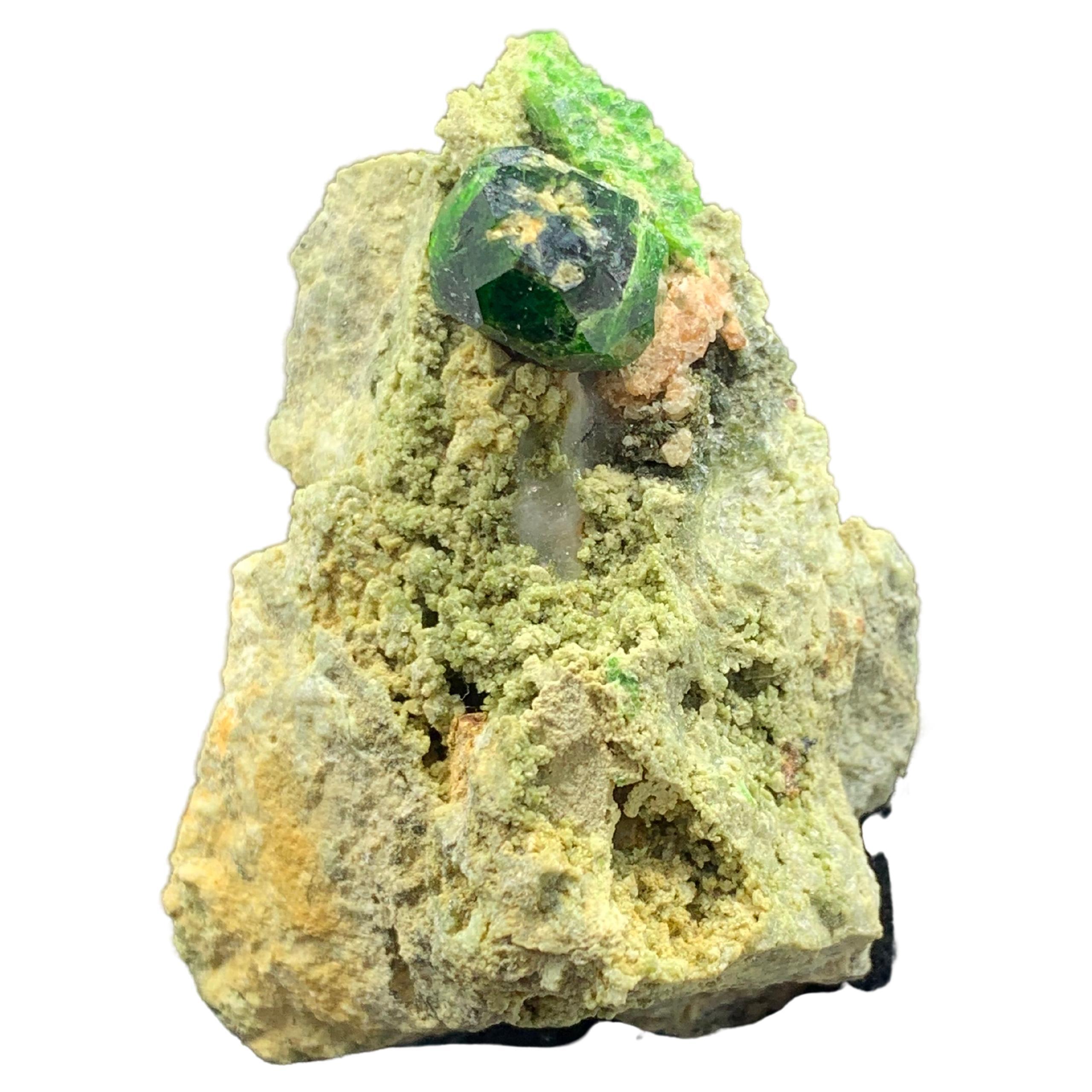 Superbe spécimen de grenat démantoïde du Balochistan, Pakistan, 41,40 grammes 