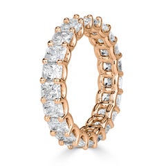 4.14ct Radiant Cut Diamond Eternity Band in 18k Rose Gold