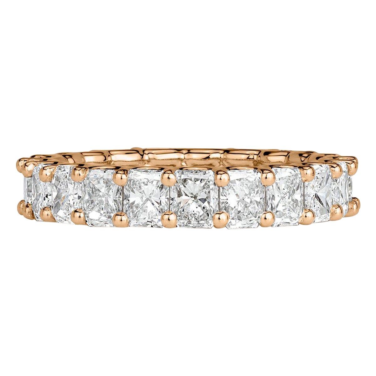 4.14ct Radiant Cut Diamond Eternity Band in 18k Rose Gold
