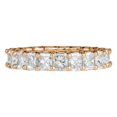 4.14ct Radiant Cut Diamond Eternity Band in 18k Rose Gold