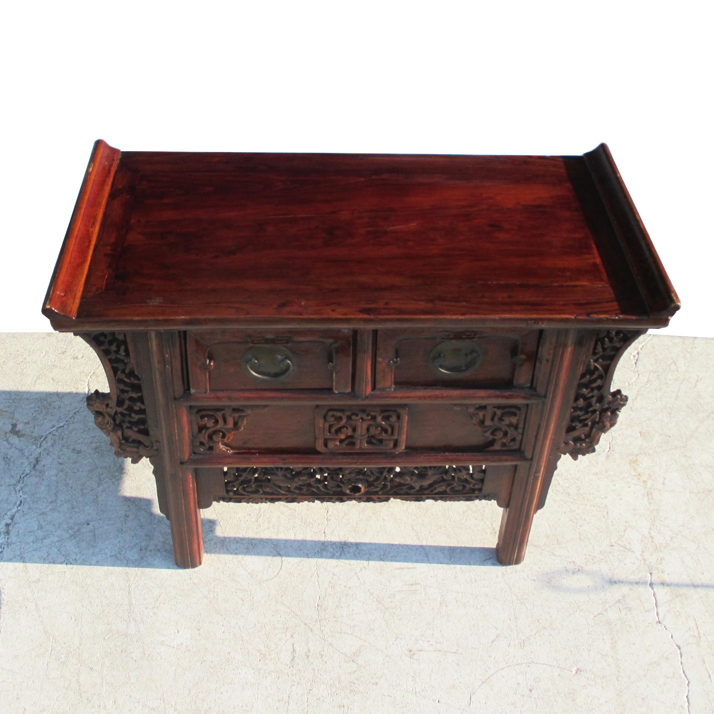 Teak 19th Century Qing Period Chinese Alter Console For Sale